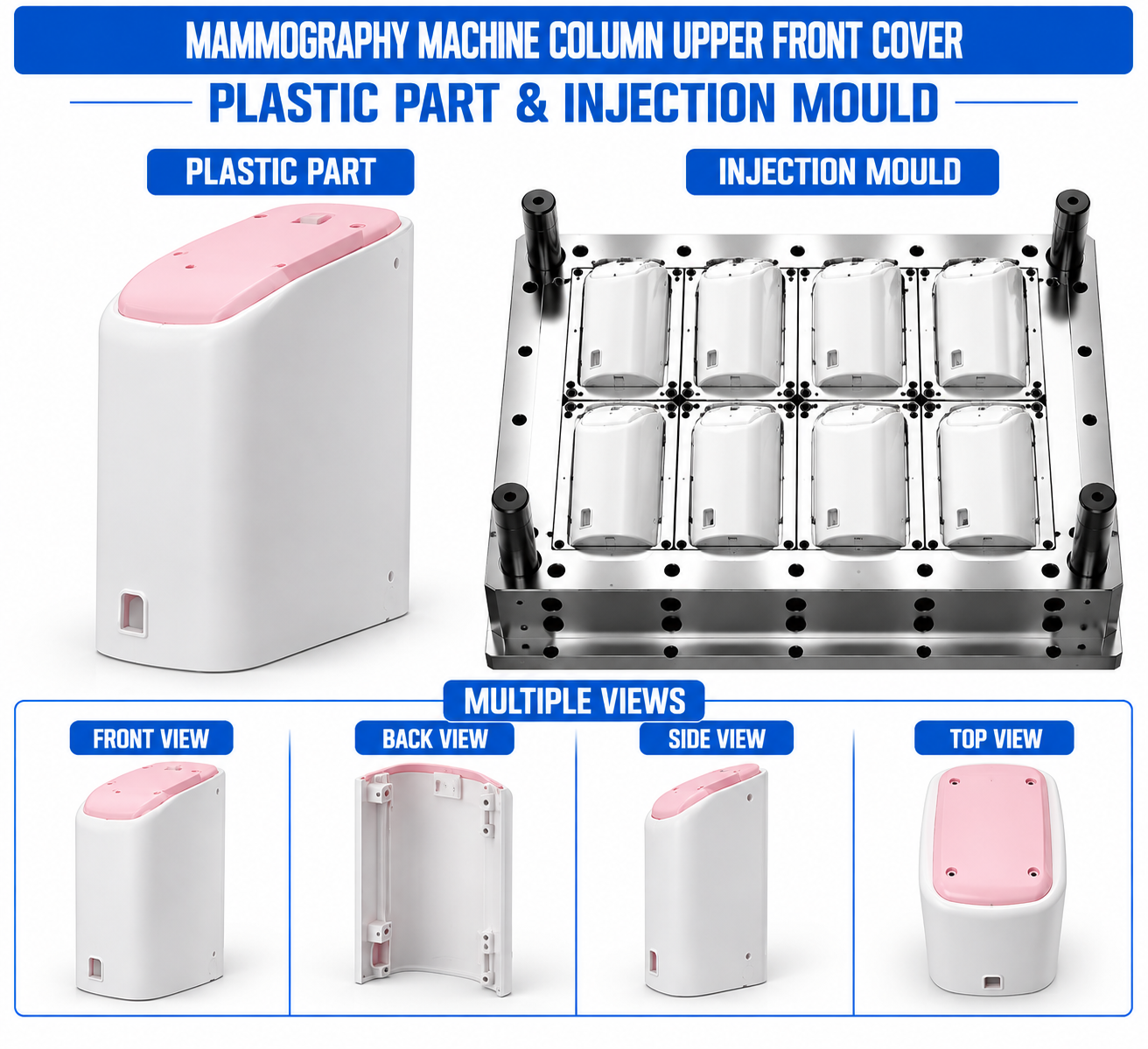 Mammography Machine Plastic Column Upper Front Cover Mould and Moulding Service